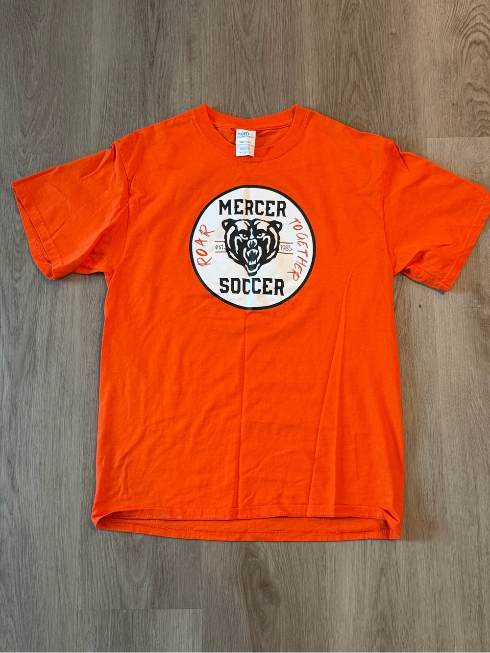 Port and Company Orange Mercer Soccer Tee with Bear Crest